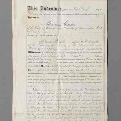 Deed for 3219 Briggs Ave, 1885
