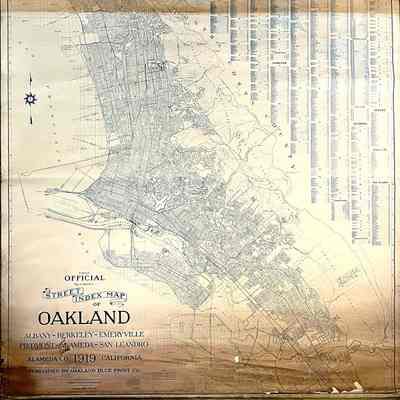 Whiteprint/Blueline Street Index Map of Oakland, Alameda, etc., 1919