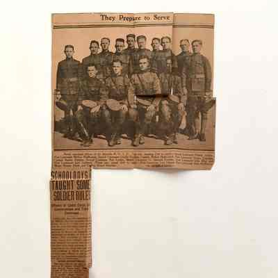 Newspaper clipping about the Alameda High School ROTC, 1917-1918