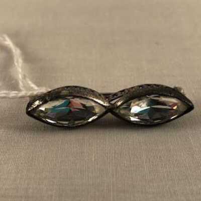 Silver brooch with faceted glass, c. 1930-1940s