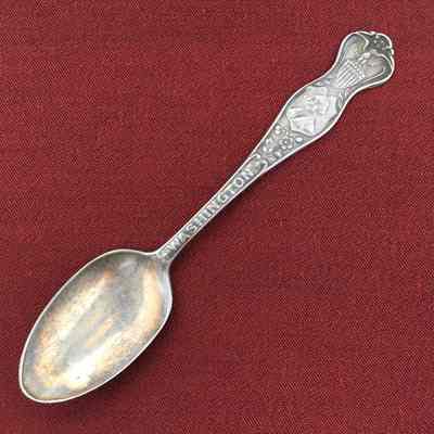 Silver plated Oneida Wasthington souvenir teaspoon, 1914-1920