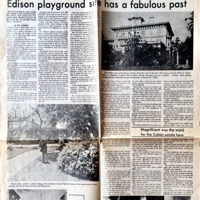 Clipping 'Edison Playground Site has a Fabulous Past', 1976