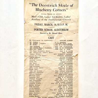 Event Program play presented by Presbyterian Church organizations