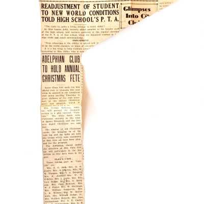 Clipping 'Adelphian Club to hold annual Christmas Fete', 1930