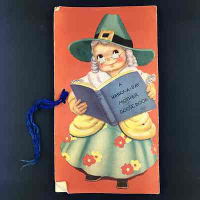 'A Hanky-a-Day Mother Goose Book', with handkerchief decorated illustrations, 1940