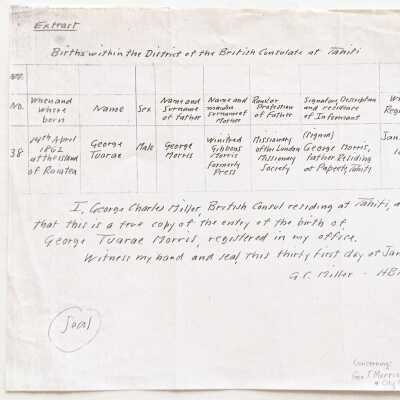 Photocopy of Genealogical Tree of George T. Morris, prior 2003