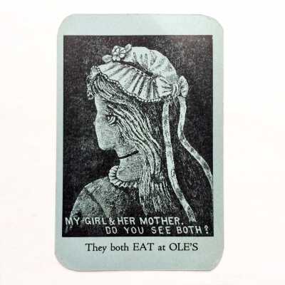 Advertising card for Ole's Waffle Shop, prior to 2000