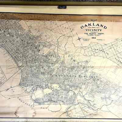 Map of Oakland, Berkeley and Alameda, draughtsman C.E.F.R. Marcom, 1914