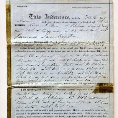 Deed of Property for 1301-1305 High Street, 1855