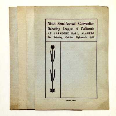 Program (4 copies) Alameda High School Debating Society Convention, 1902