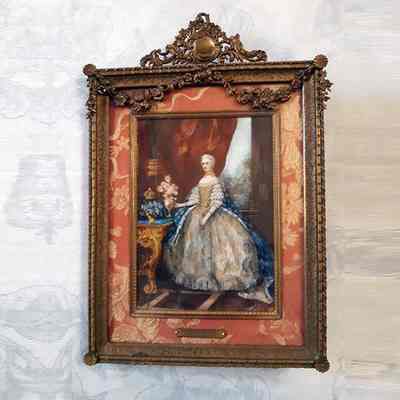 Ivory miniature of Marie Leczinski in ormulu style frame, c. 1890-1900
