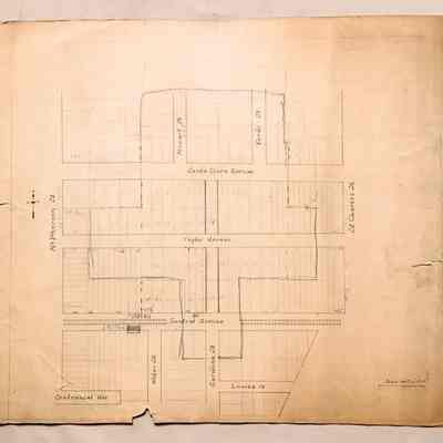 Map of property between Centennial / Santa Clara / Ninth / St. Charles, 1890