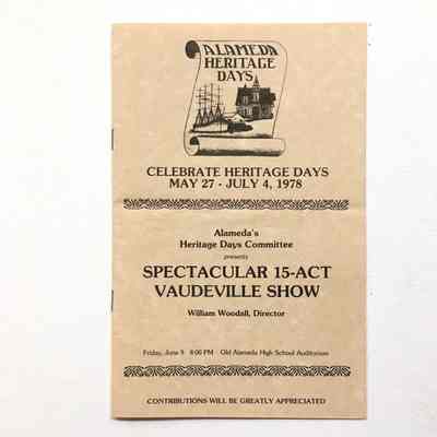 Program 'Spectacular 15-Act Vaudeville Show and Alameda Heritage Days', 1978