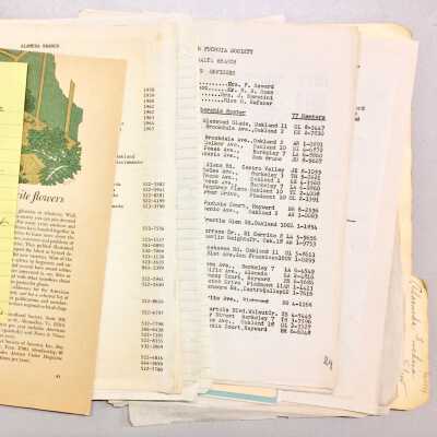 Folder marked 'Alameda Fuchsia Show' of the Fuchsia Society, 1950-1960