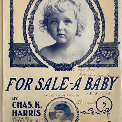 Sheet music for 'For Sale, A Baby' of Nell Nomens, 1904