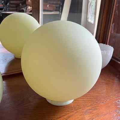 Circular Ball-style electric light shade from the Meyers House, c. 1900