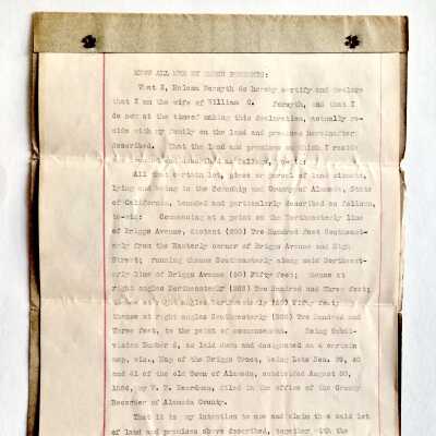 Declaration of Homestead for 3219 Briggs Avenue, 1905