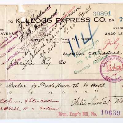 Receipt for delivery of goods from Kellogg Express Company, 1909