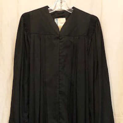 Black cotton Judicial robes of Judge George McDonald, 1970s-1980s