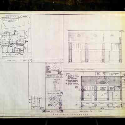Blueprint for main facade of Lee Auto Supply, Park Street, 2003