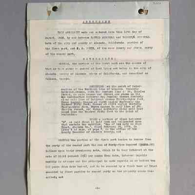 Agreement, and Building Specifications for ahome to be built on St. Charles Street, 1925