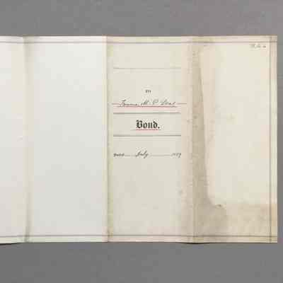 Contractor's Bond for 1729 San Antonio, Ca. 1879