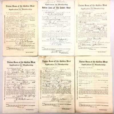 Applications for the Native Sons of the Golden West, 1931-1932