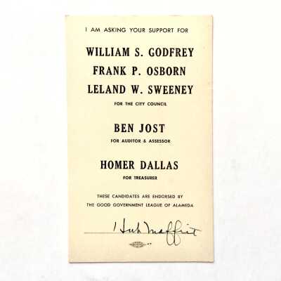 Campaign Postcard, 1953 election