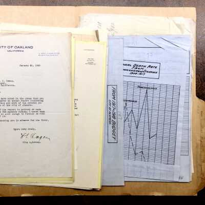 Folder with papers regarding population statistics, 1920