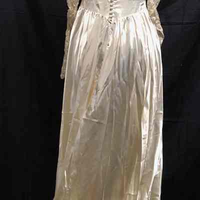 Wedding photo and dress and tiara in box, of Jessie Huguley (nee Hartley), 1941