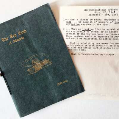 Tea Club roster booklet with correction sheet, 1903-1904, 1942