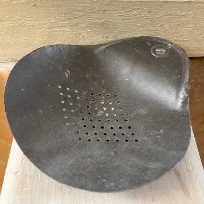 Galvanized metal strainer from the Meyers kitchen, c. 1900s