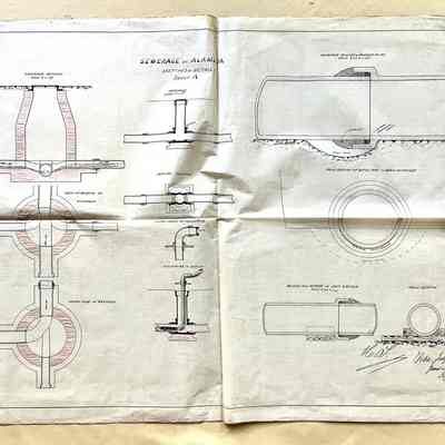 Sketches of Sewer apparatus, 1885