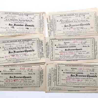 Receipts for San Francisco Chronicle, 1915