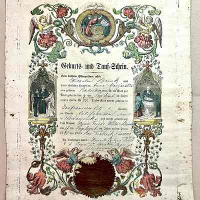 Marriage Certificate of William & Anna M. Brink, 1871