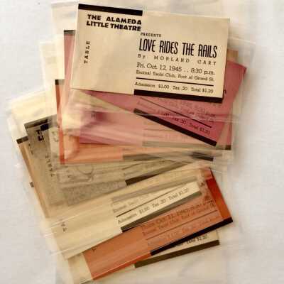 Tickets for 'Love Rides The Rails', Alameda Little Theatre, 1945