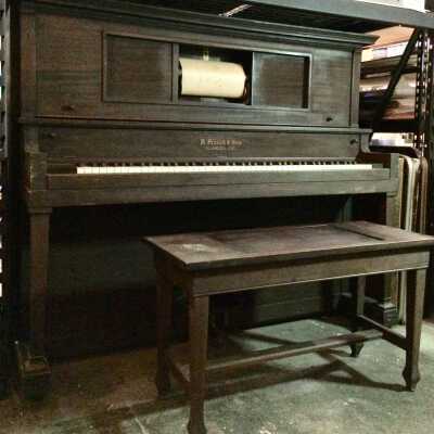 Player piano and bench sold by Franck & Son, Park Str, c. 1920