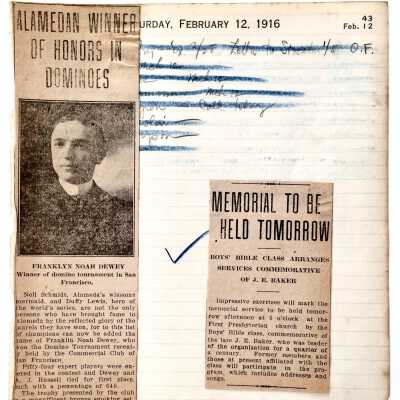 Journal Page + Newspaper Clippings, 1916