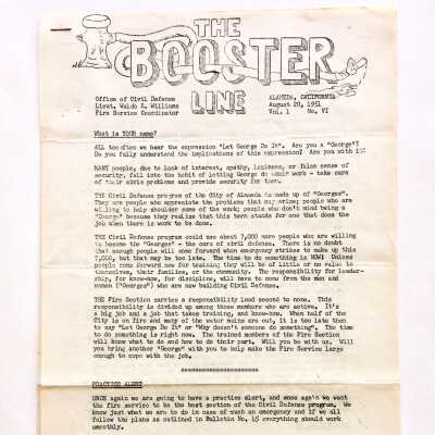Newsletters 'The Booster Line' of the Civil Defense, c. 1951