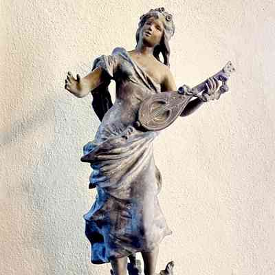Art Nouveau style Statue of a woman in flowing garment, c. 1900s