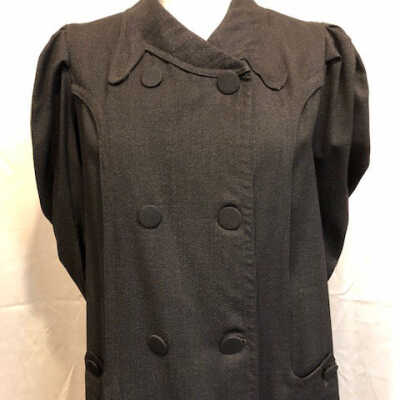 Black Wool Serge Walking Coat, c. 1906