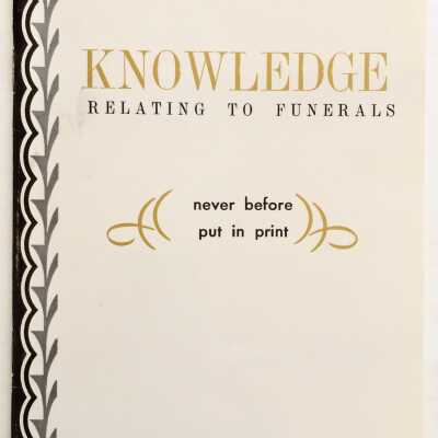 'Knowledge' booklet issued by Folwer-Anderson Funeral Directors, c. 1968