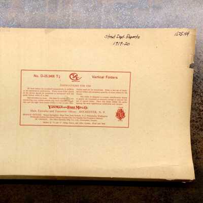 Folder with financial information about the City Street Department, 1919-1920