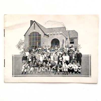 Booklet with image Alameda High School Carpentry class house, c. 1930s