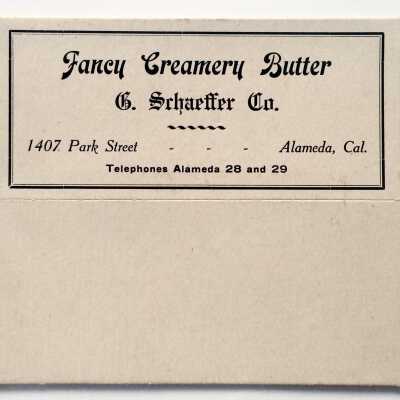 Cardboard "Fancy Creamery Butter" Container from the Schaeffer Company, c. early 1900