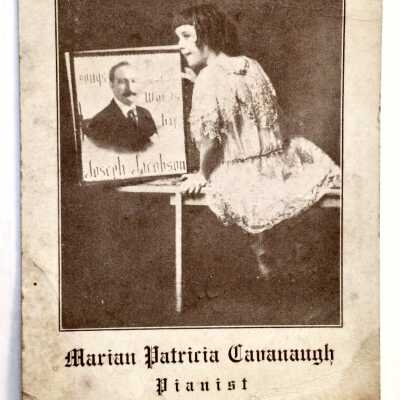 Postcards advertising Marion Patricia Cavanaugh, pianist, c. 1920
