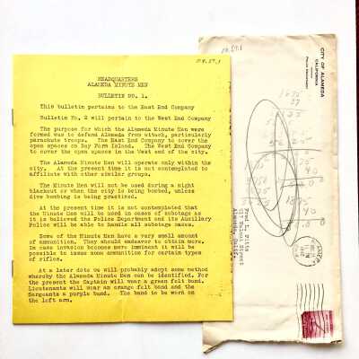 Bulletin No. 1 of the Alameda Minute Men, 1942
