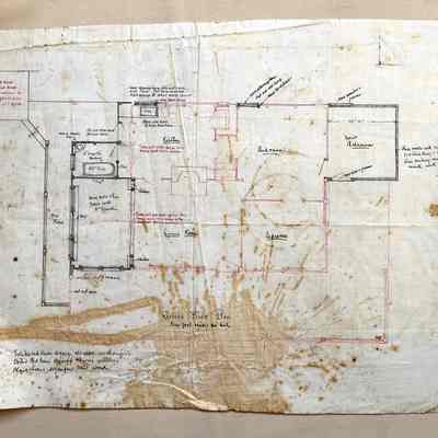 Meyers sketch for alterations of a floor plan, c. 1936