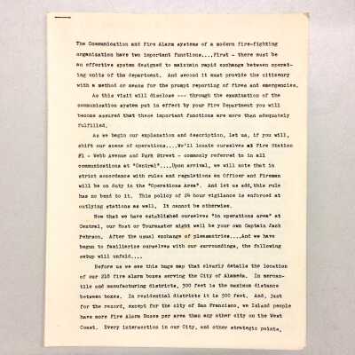 Script about the Fire Department, prior 2012
