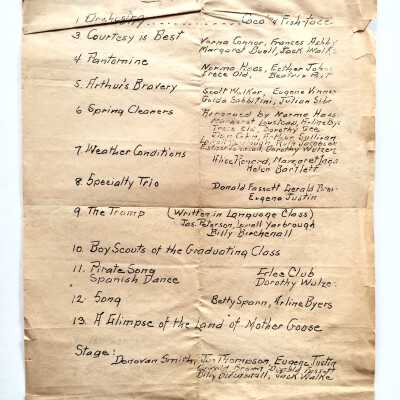Porter School Graduation Show Program, June 1927
